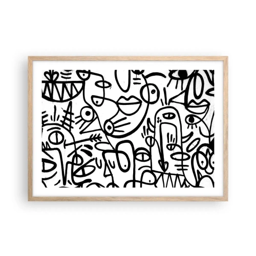 Poster în ramă de stejar deschis - Chipuri și miraje - 70x50 cm