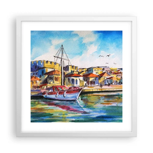 Poster în ramă albă - Curcubeu după-amiază - 40x40 cm