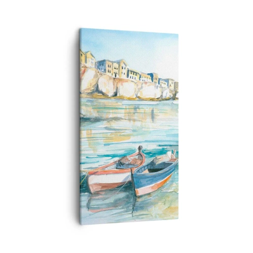Tablou pe pânză - Peisaj în azur - 45x80 cm