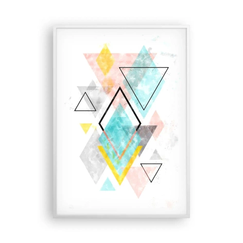 Poster în ramă albă - Joc geometric - 70x100 cm
