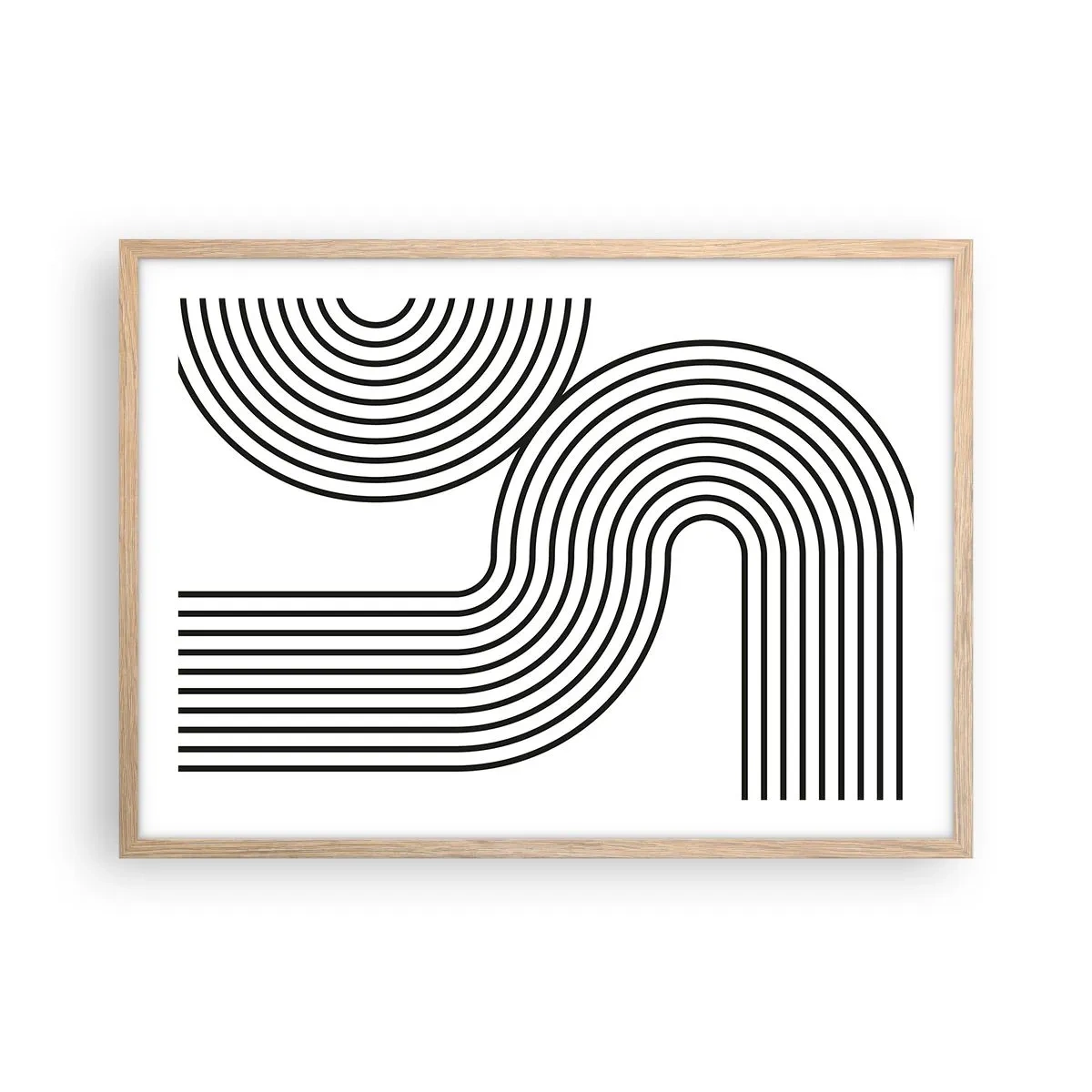Poster în ramă de stejar deschis - Pe o curbă - 70x50 cm