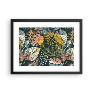 Poster în ramă neagră - Fantezie cu frunze - 40x30 cm