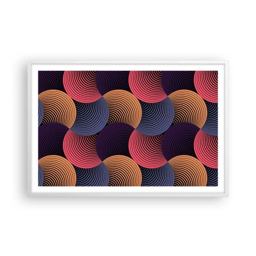 Poster în ramă albă - Într-un ritm de cerc - 91x61 cm