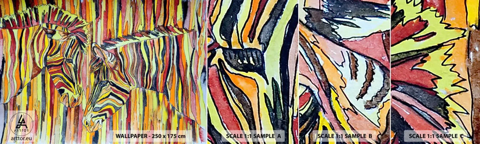 Mostră tapet autocolant Deluxe Sticker - Deci și tu.. - Abstracția, Coaste, Bucată - 100x30 cm
