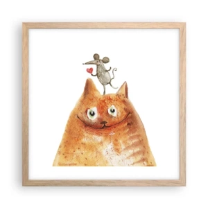 Poster în ramă de stejar deschis - Paradoxurile iubirii - 40x40 cm