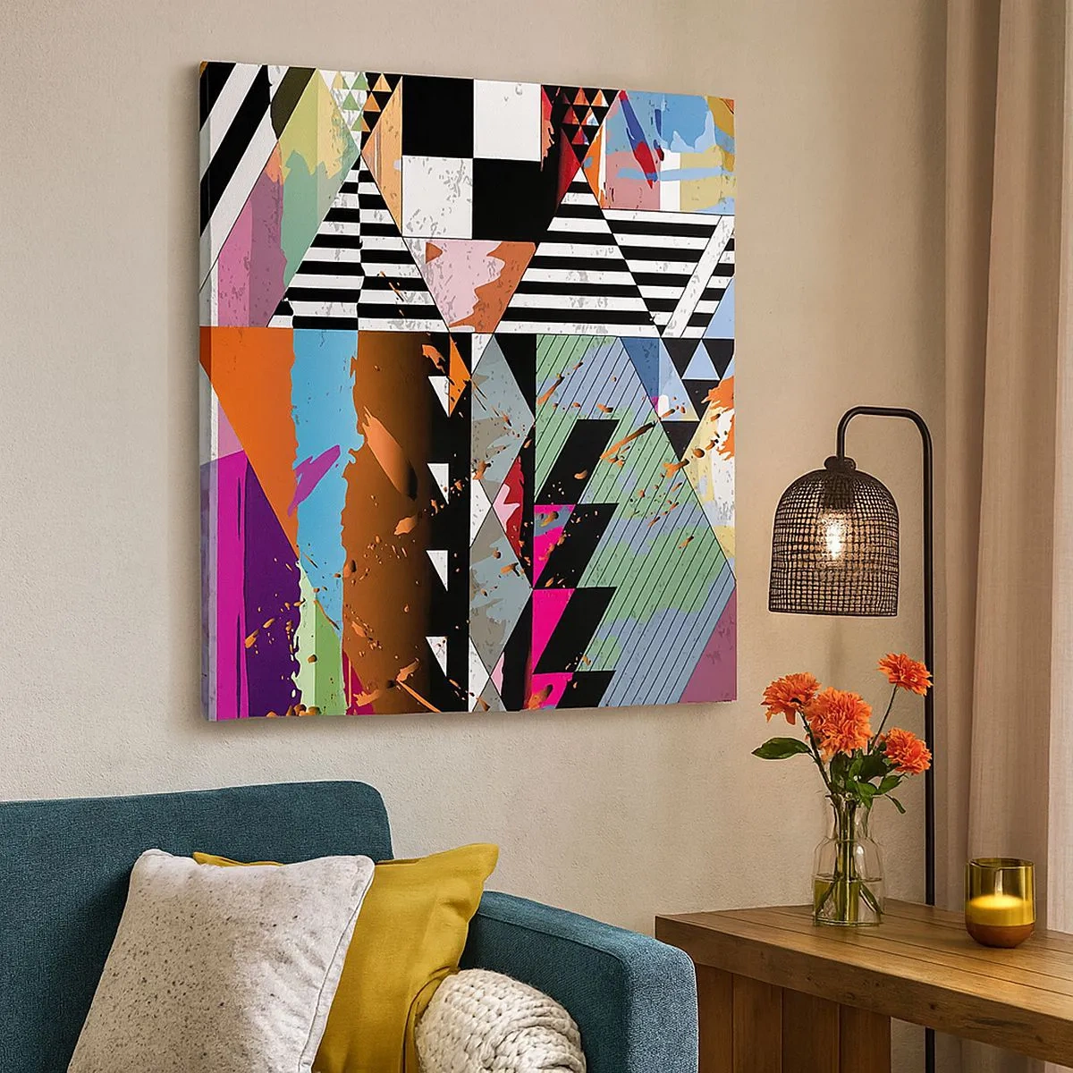 Tablou pe pânză - Geometric și organic - 30x30 cm