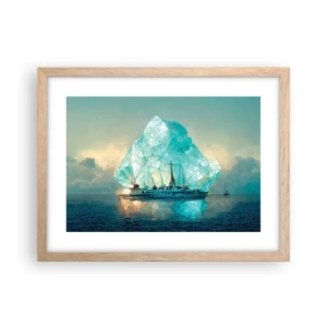 Poster în ramă de stejar deschis - Diamant arctic - 40x30 cm
