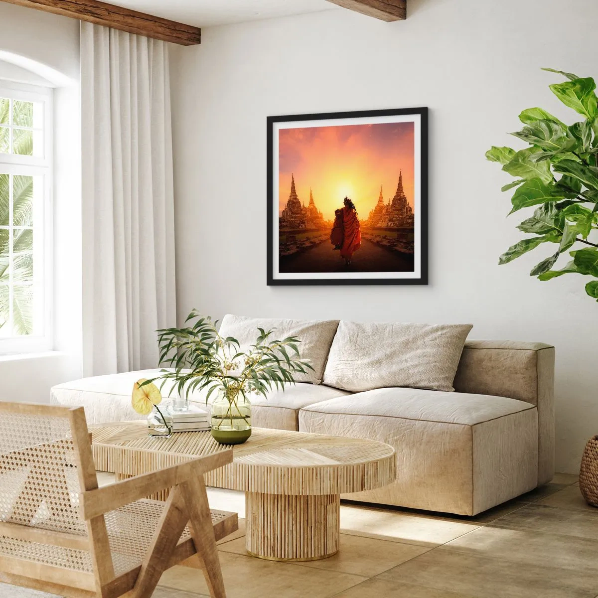 Poster în ramă neagră - În pace prin eternitate - 40x40 cm