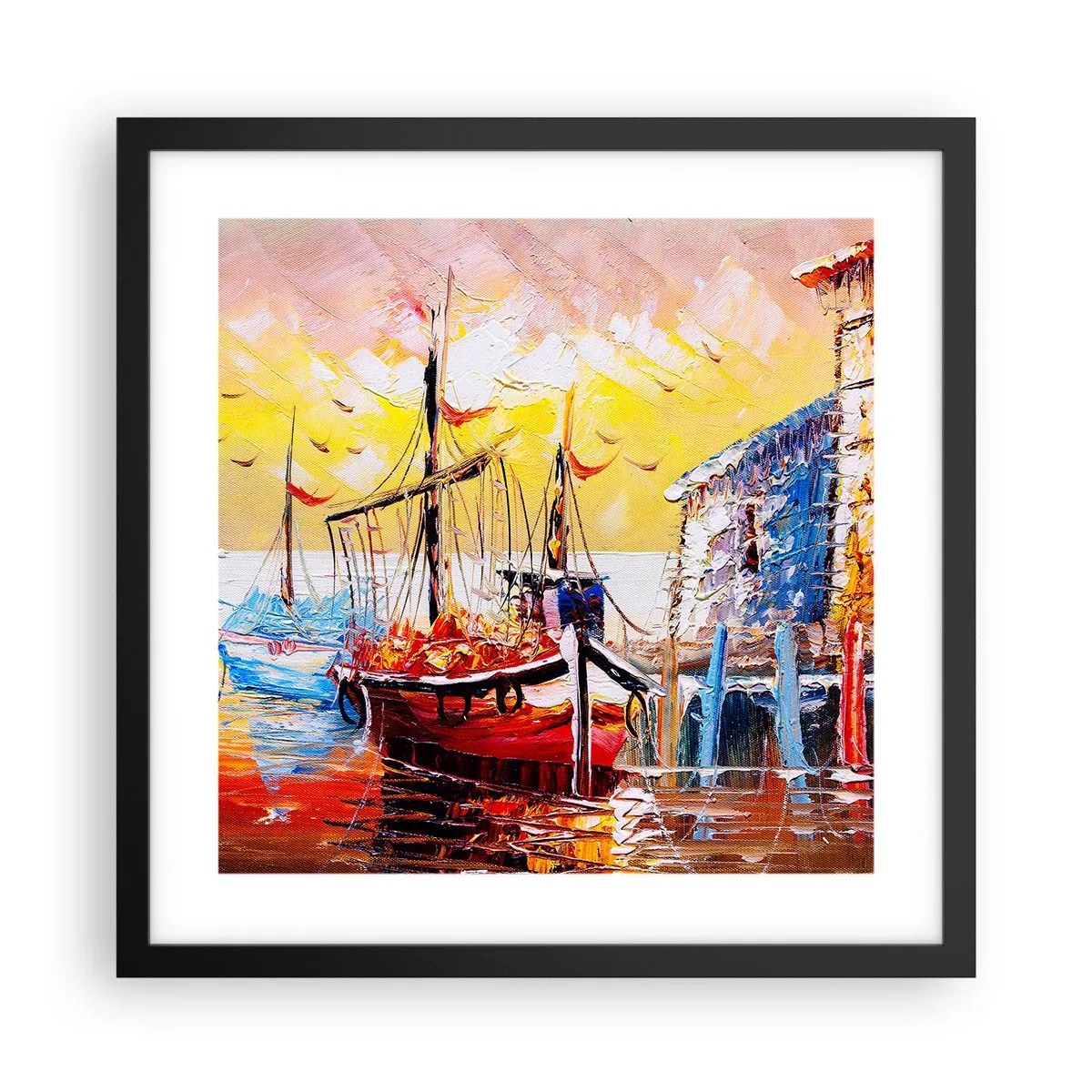 Poster în ramă neagră - Întoarcere fericită - 40x40 cm