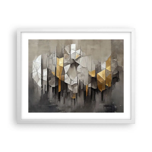 Poster în ramă albă - Compoziție de gheață și lumină - 50x40 cm