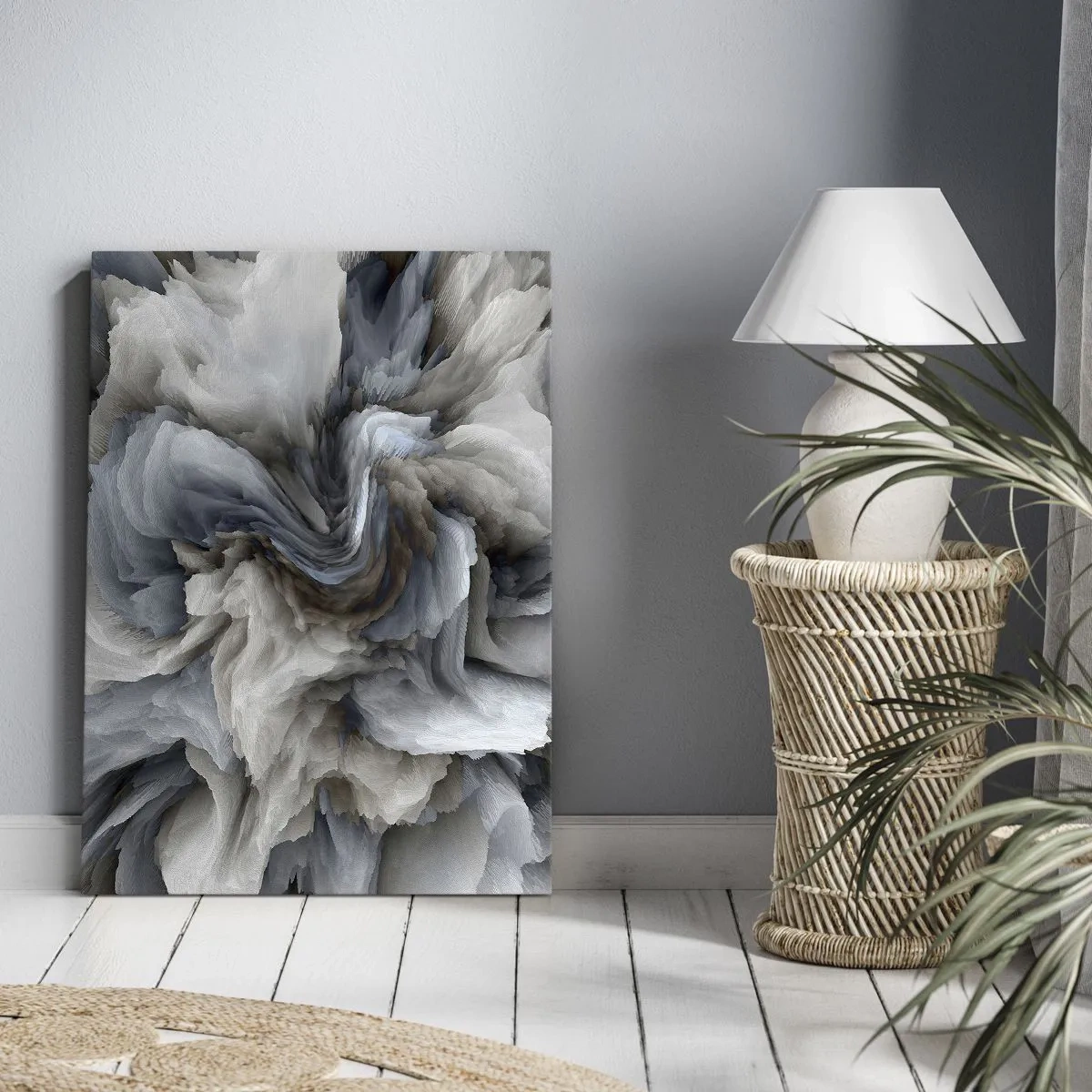Tablou pe pânză - Piatră și floare - 50x70 cm
