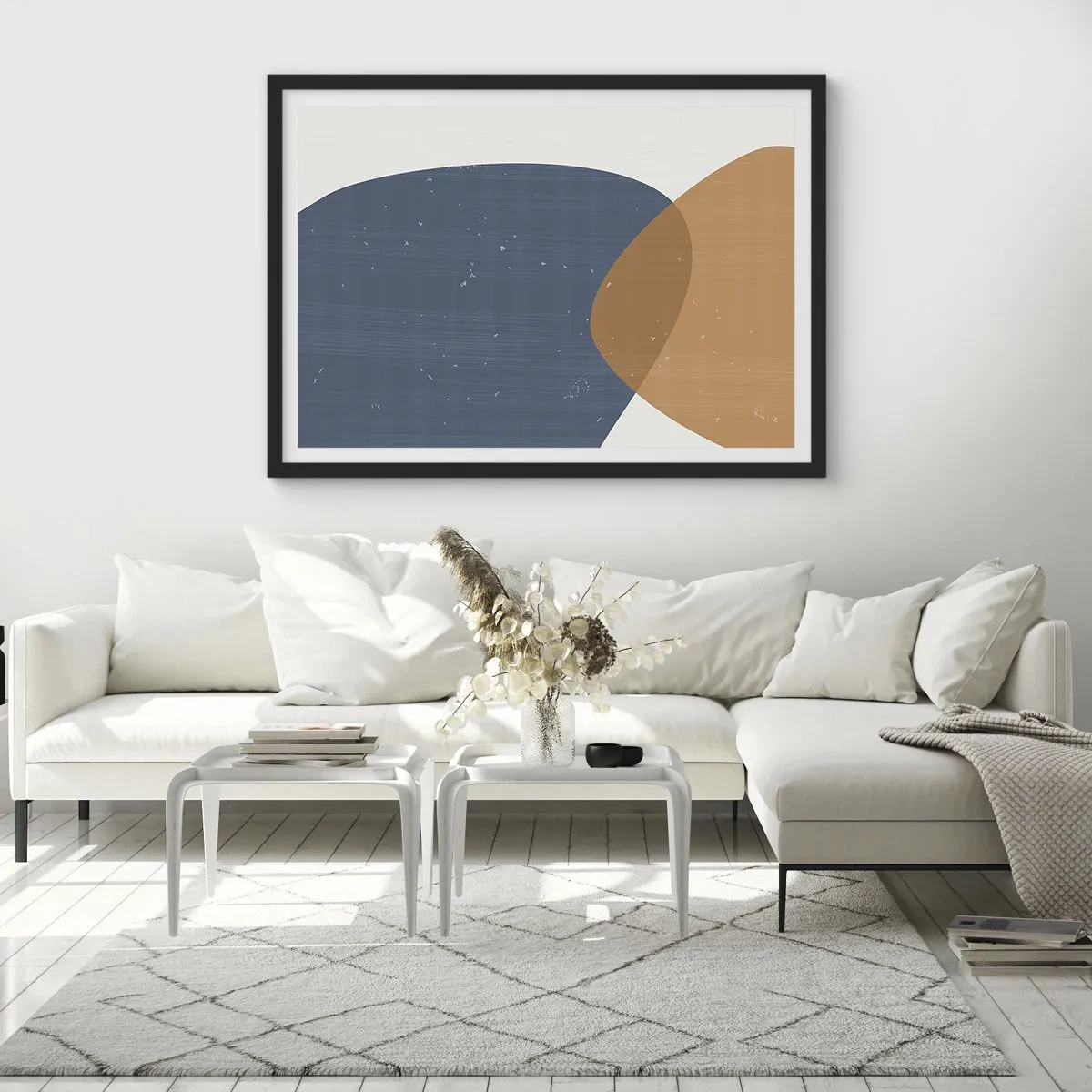 Poster în ramă neagră - Ovale și influențe - 70x50 cm