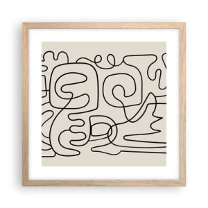 Poster în ramă de stejar deschis - Pe traseu - 40x40 cm