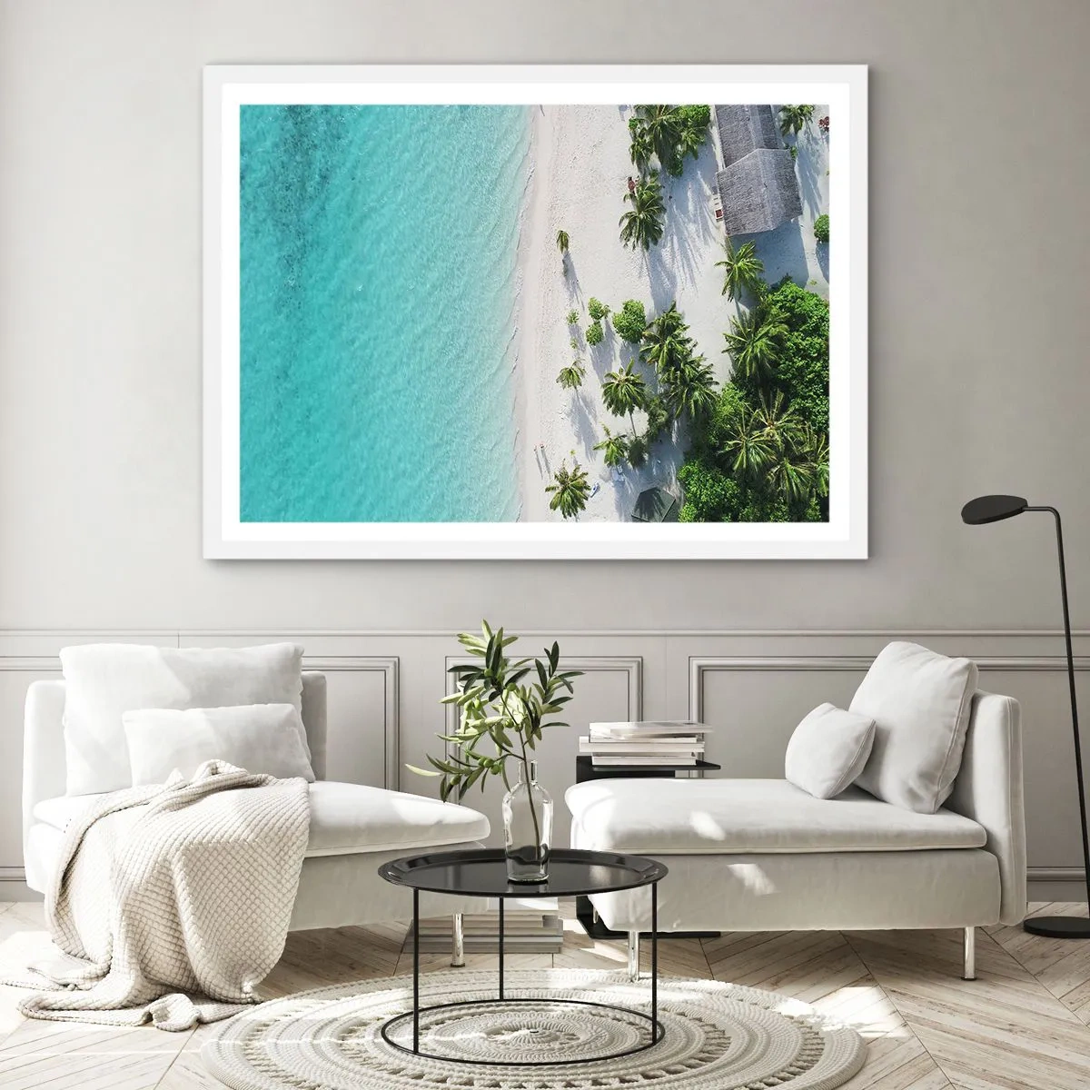 Poster în ramă albă - Vacanță în paradis - 40x30 cm