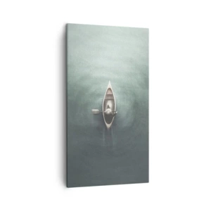 Tablou pe pânză - Peste lacul luminat de lună - 45x80 cm