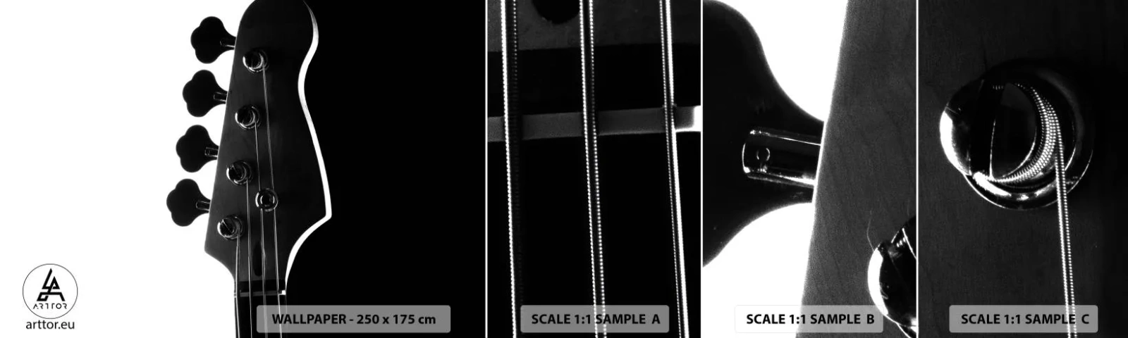 Mostră tapet autocolant Deluxe Sticker - Tăcere de rock - Chitară, Muzică, Modern - 100x30 cm