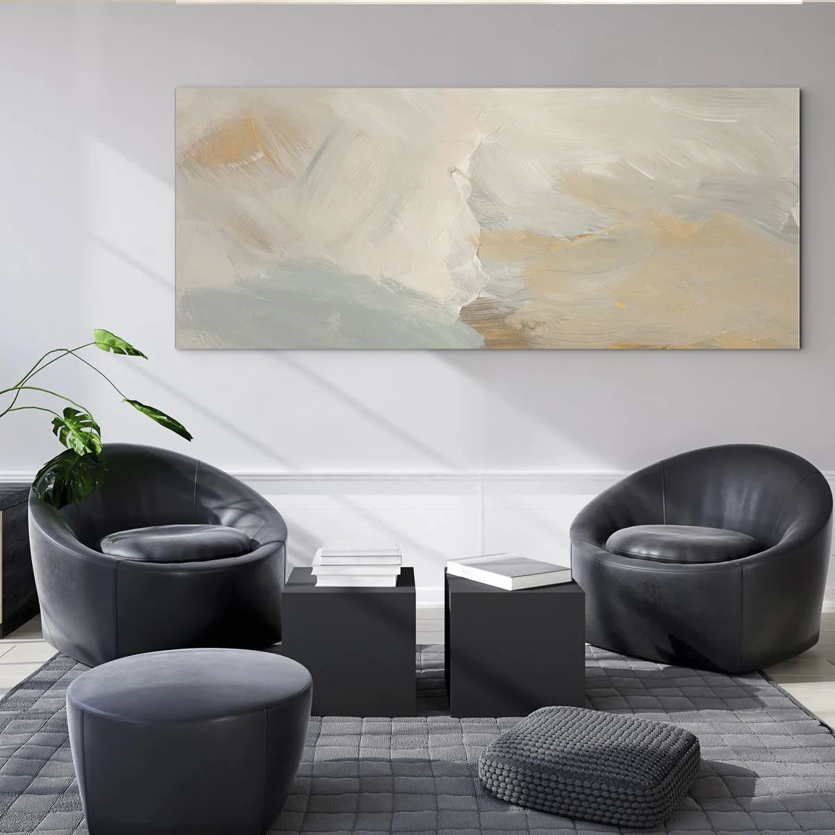 Tablou pe sticlă - Abstracție - lumea blândeții - 100x40 cm