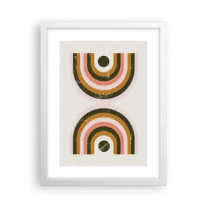 Poster în ramă albă - Abstracție dublă - 30x40 cm