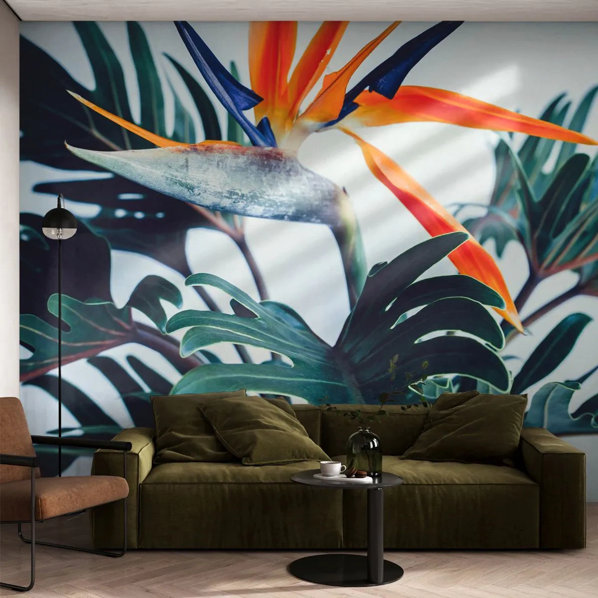 Tapet Premium Canvas - Tufiș sau pasăre? - Plante, Boho, Exotic - 200x140 cm