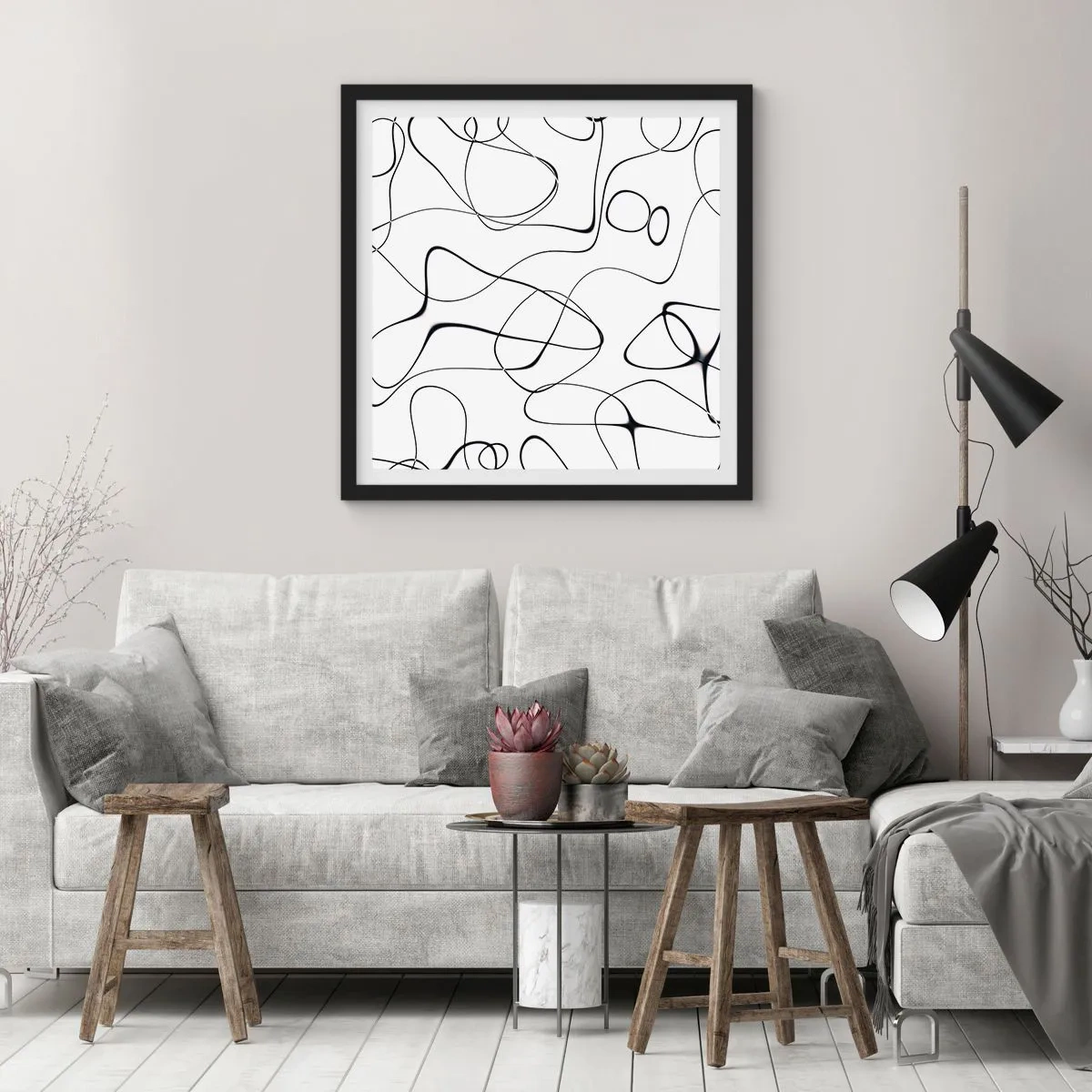 Poster în ramă neagră - Căile vieții, căile destinului - 60x60 cm