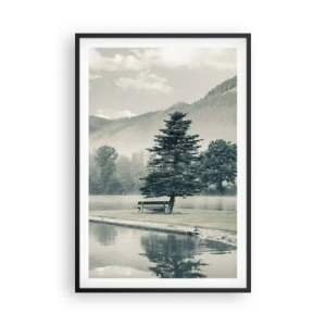 Poster în ramă neagră - Lacul încă doarme - 61x91 cm