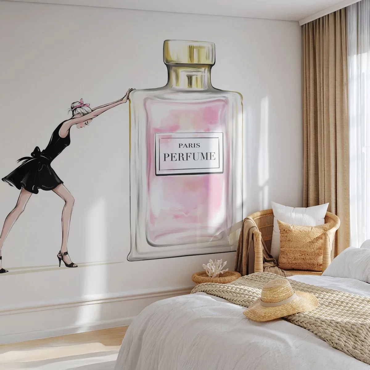 Tapet Premium Sand - Esența feminității - Femeie, Parfum, Modă - 100x70 cm