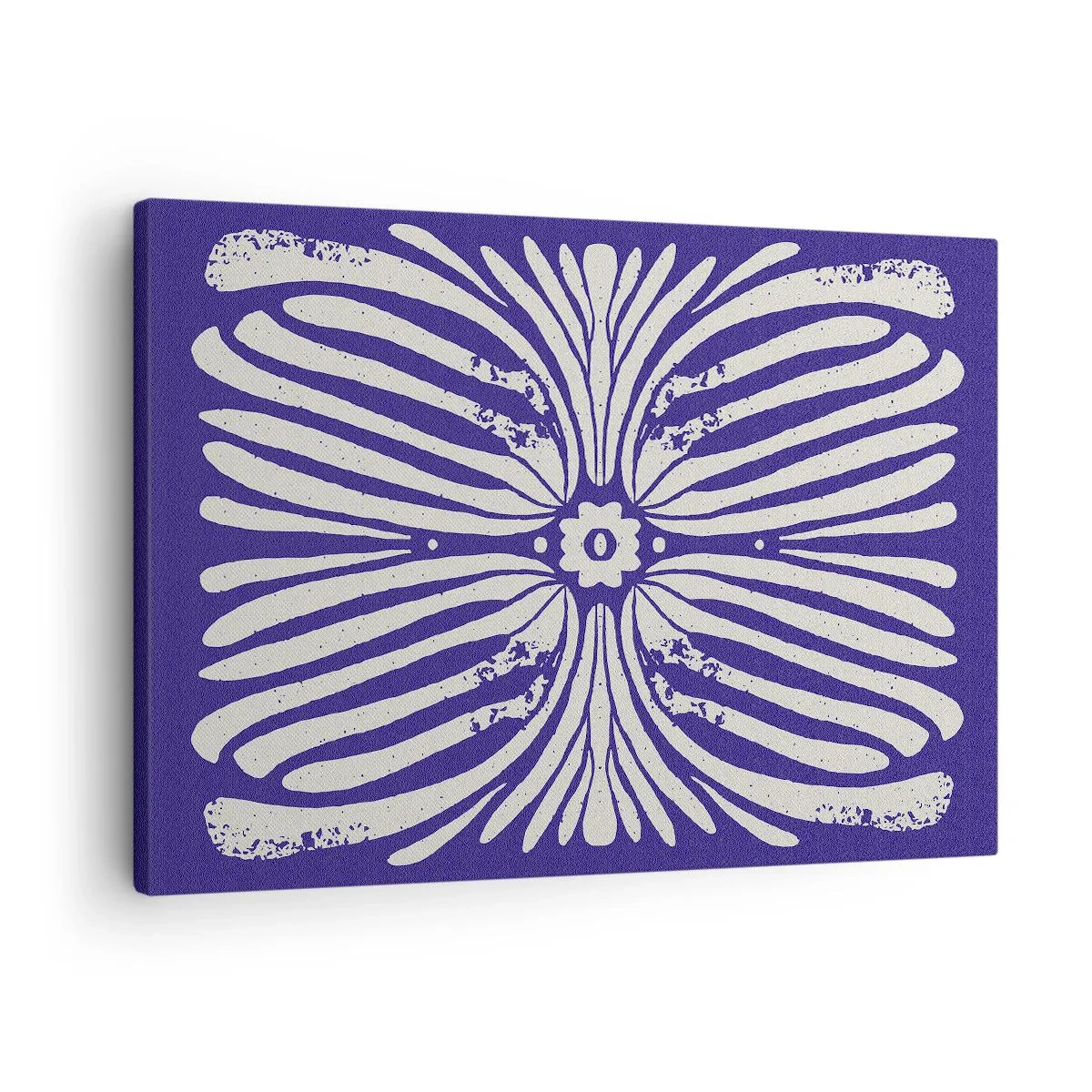 Tablou pe pânză Canvas - Model etnic în nuanțe de violet și alb - 70x50cm - Inspirații etnice - Decorațiune modernă pentru perete pentru living și dormitor ARTTOR