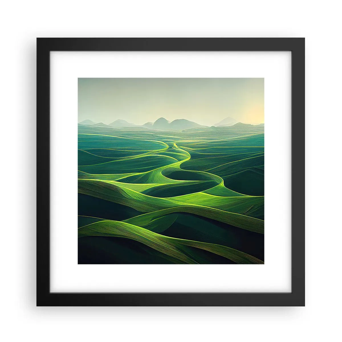 Poster în ramă neagră - În văi verzi - 30x30 cm