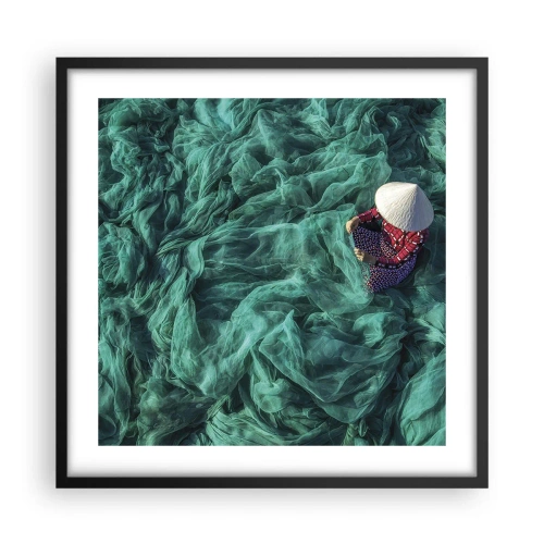 Poster în ramă neagră - Într-o mare de rețea - 50x50 cm
