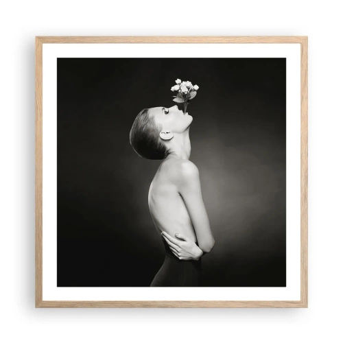 Poster în ramă de stejar deschis - Eleganță excentrică - 60x60 cm