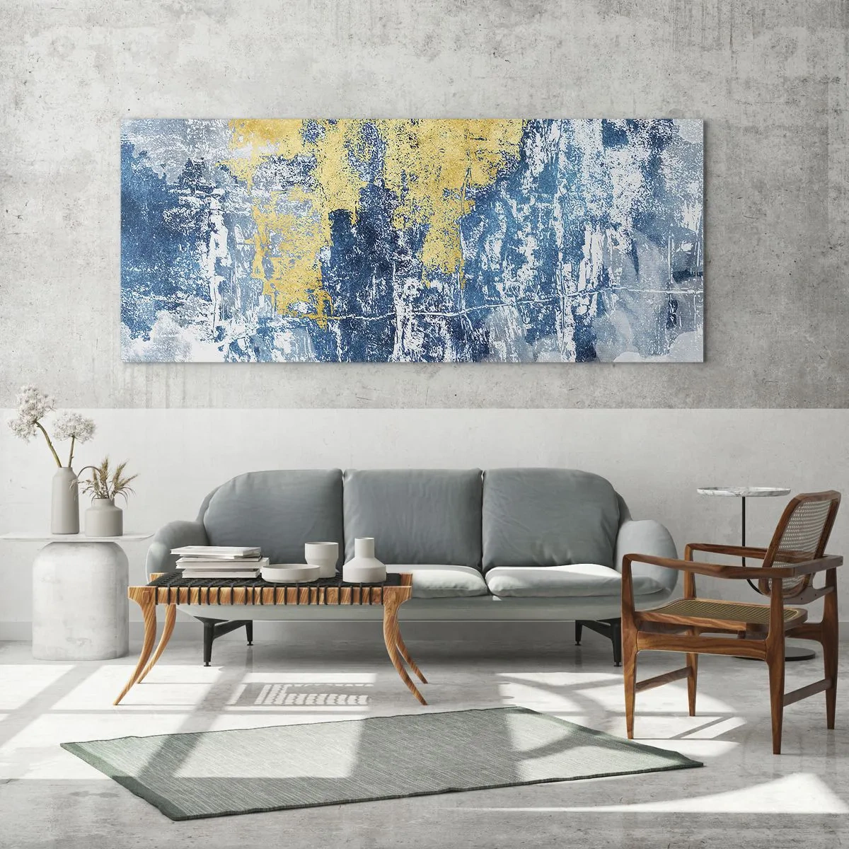 Tablou pe sticlă - Abstracție de vreme - 100x40 cm