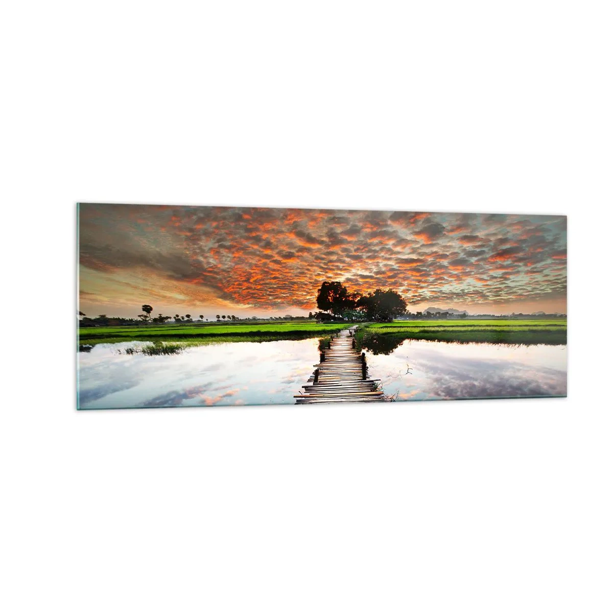 Tablou pe sticlă - Întindeți brațele - respirați - 140x50 cm