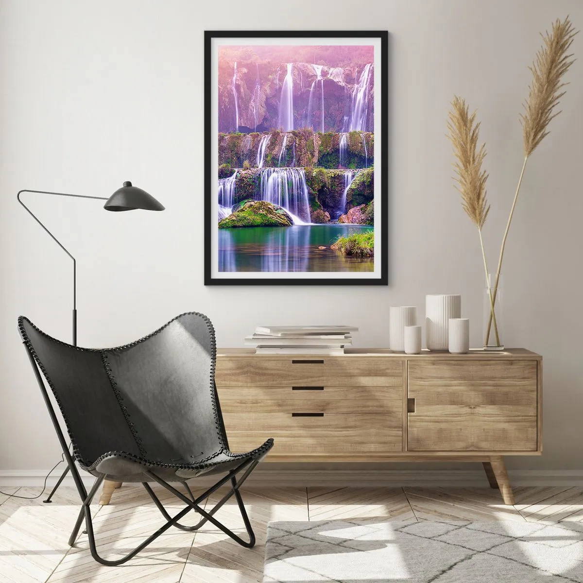 Poster în ramă neagră - Scara către cer - 40x50 cm