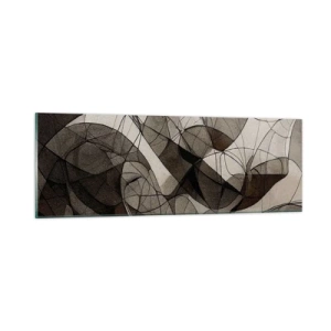 Tablou pe sticlă - Circulația culorilor pământului - 90x30 cm