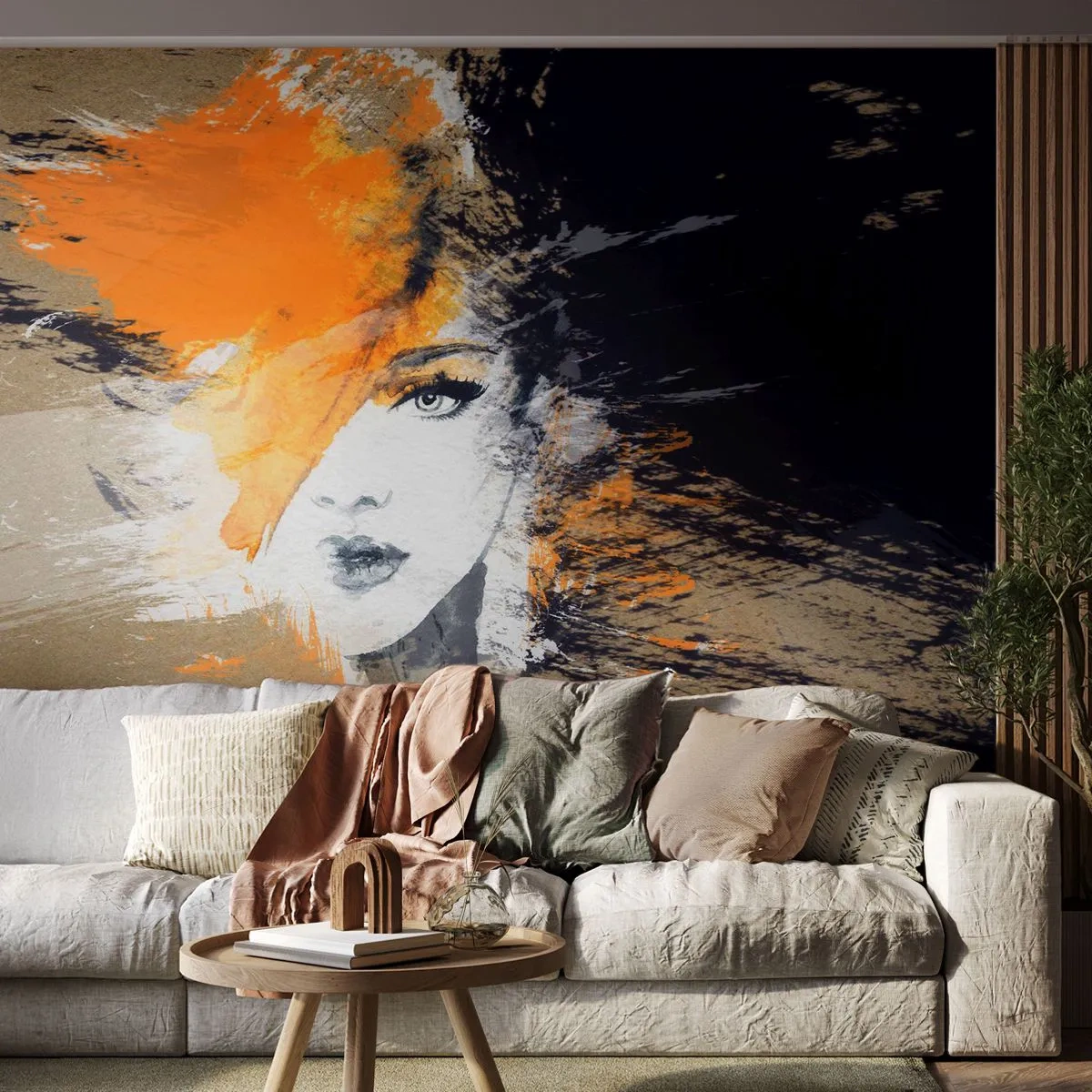 Tapet Autoadeziv Deluxe Sticker - Și se face lumină - Abstracția, Chipul de femeie, Femeie - 250x175 cm