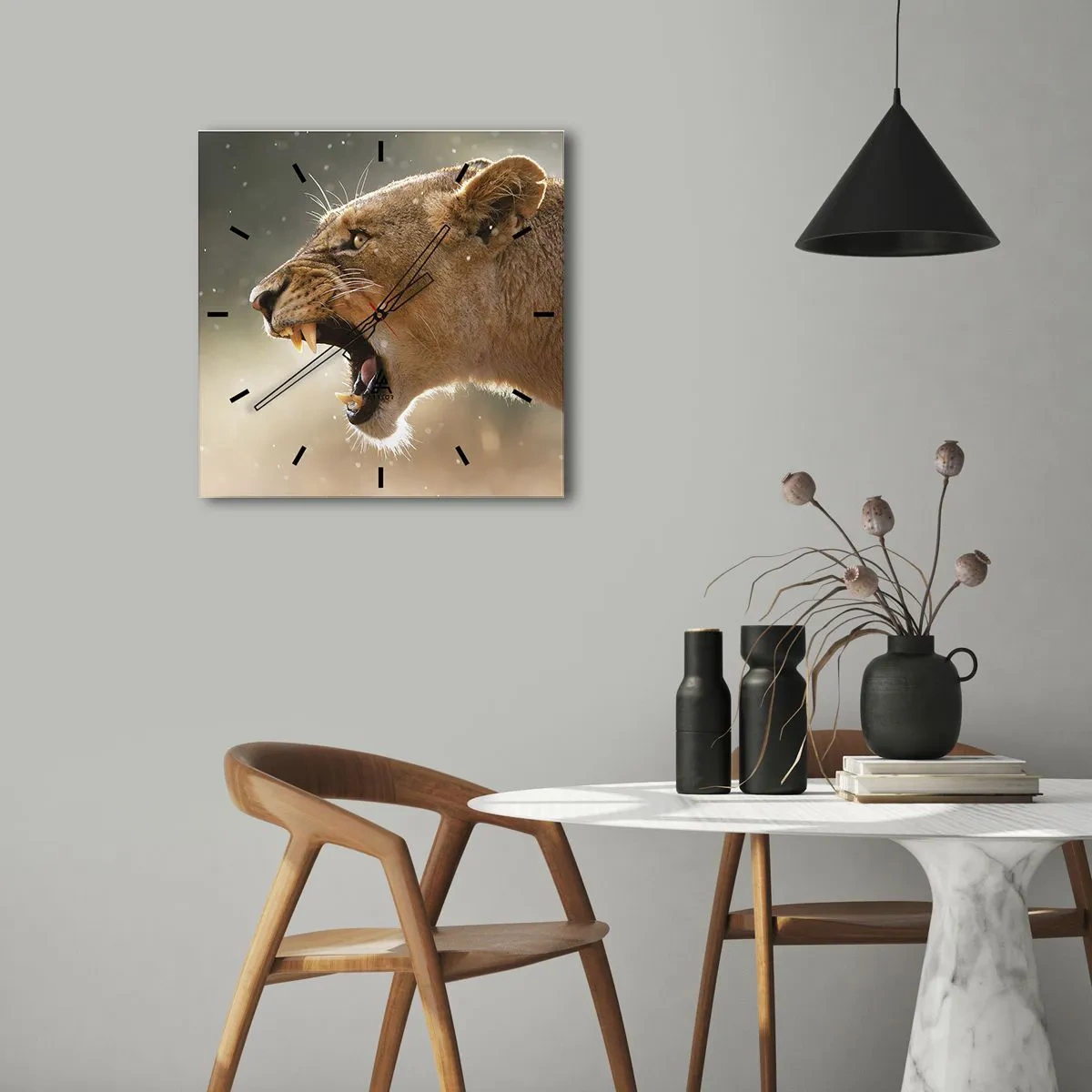 Ceas de perete - Ceas pe sticlă - Încearcă să nu asculți - 40x40 cm