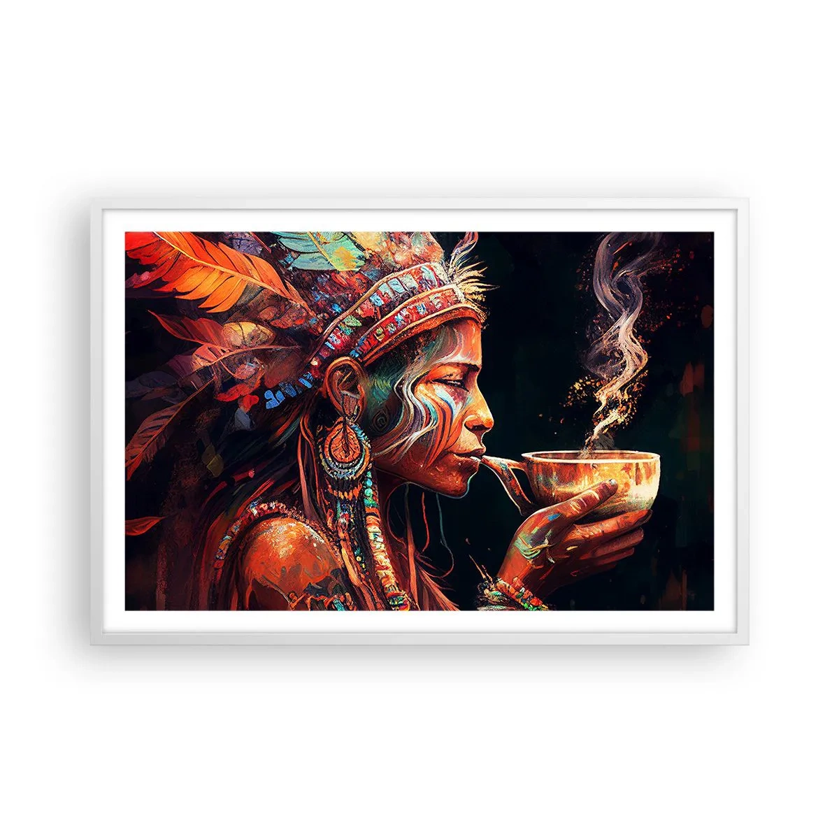 Poster în ramă albă - Ritual magic - 91x61 cm