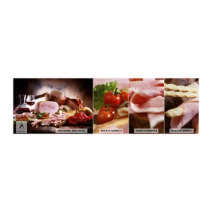 Mostră tapet autocolant Deluxe Sticker - Un vis culinar cu o carafă - Gastronomie, Carne, rosii - 100x30 cm
