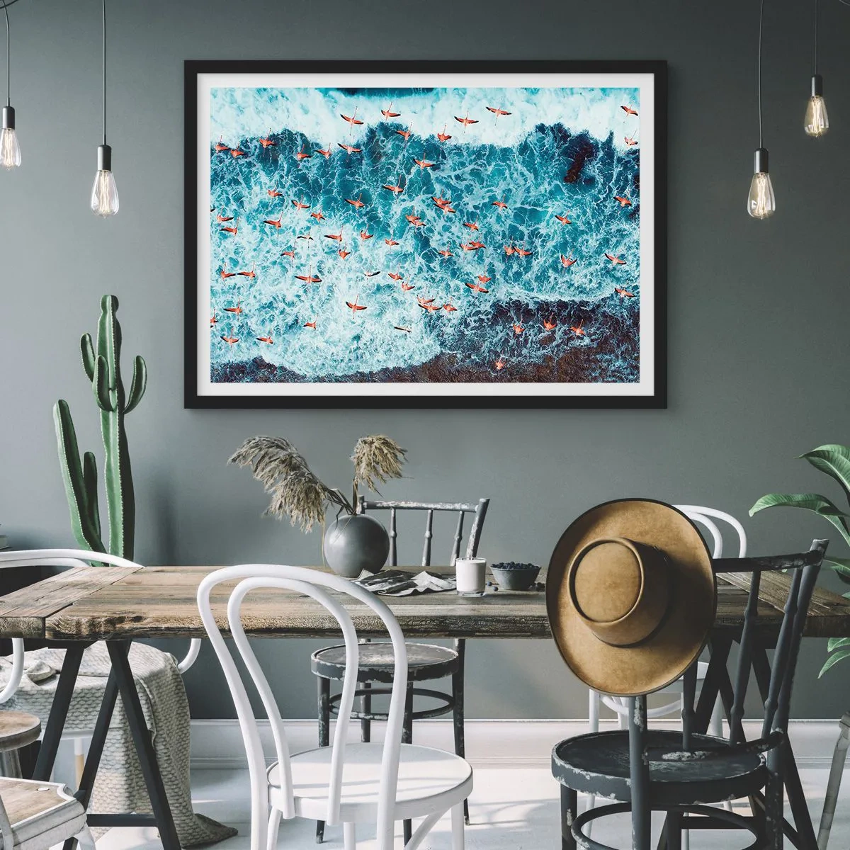 Poster în ramă neagră - Parada de la malul mării - 100x70 cm