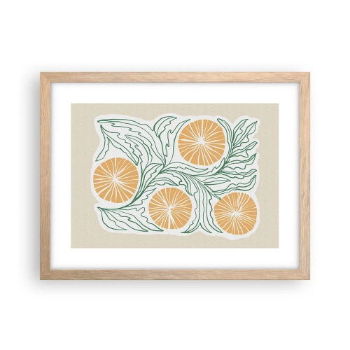 Poster în ramă de stejar deschis - Etnic cu o notă de abstracție - 40x30 cm