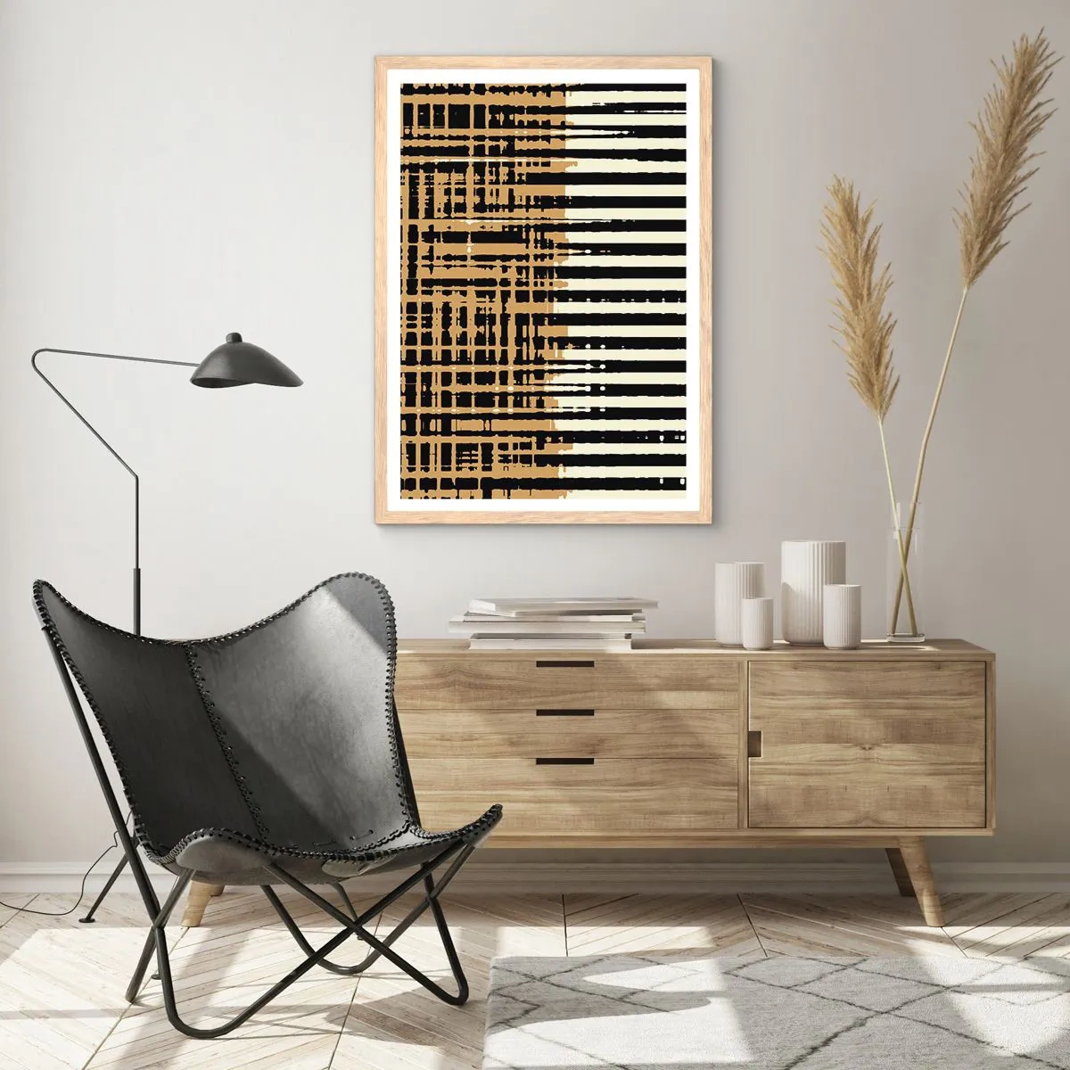 Poster în ramă de stejar deschis - Abstracție arhitecturală - 50x70 cm