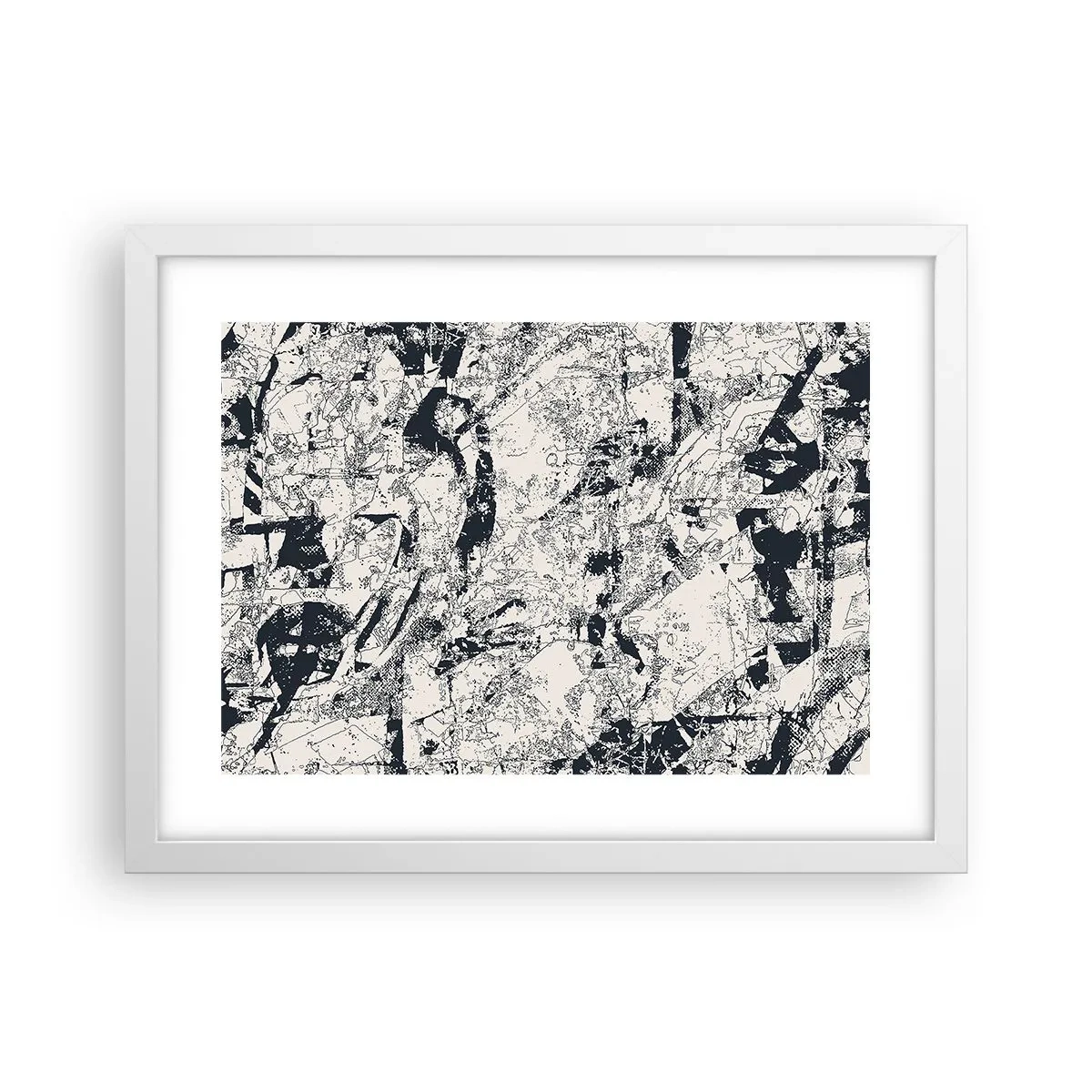 Poster în ramă albă - Întrepătrunderea contrariilor - 40x30 cm