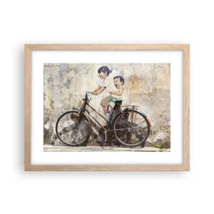 Poster în ramă de stejar deschis - Adevărat sau fals? - 40x30 cm