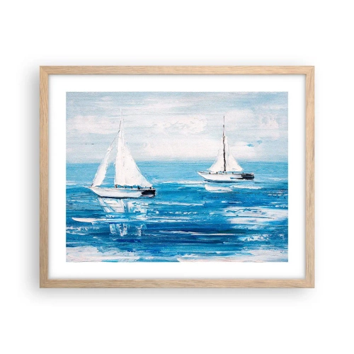 Poster în ramă de stejar deschis - Cu un prieten alături de tine - 50x40 cm