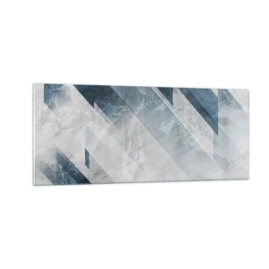 Tablou pe sticlă - Compoziția spațială - mișcarea griului - 100x40 cm