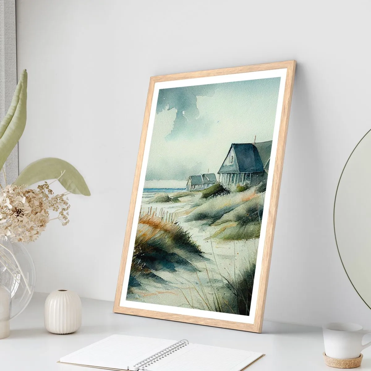 Poster în ramă de stejar deschis - Departe de agitație - 40x50 cm