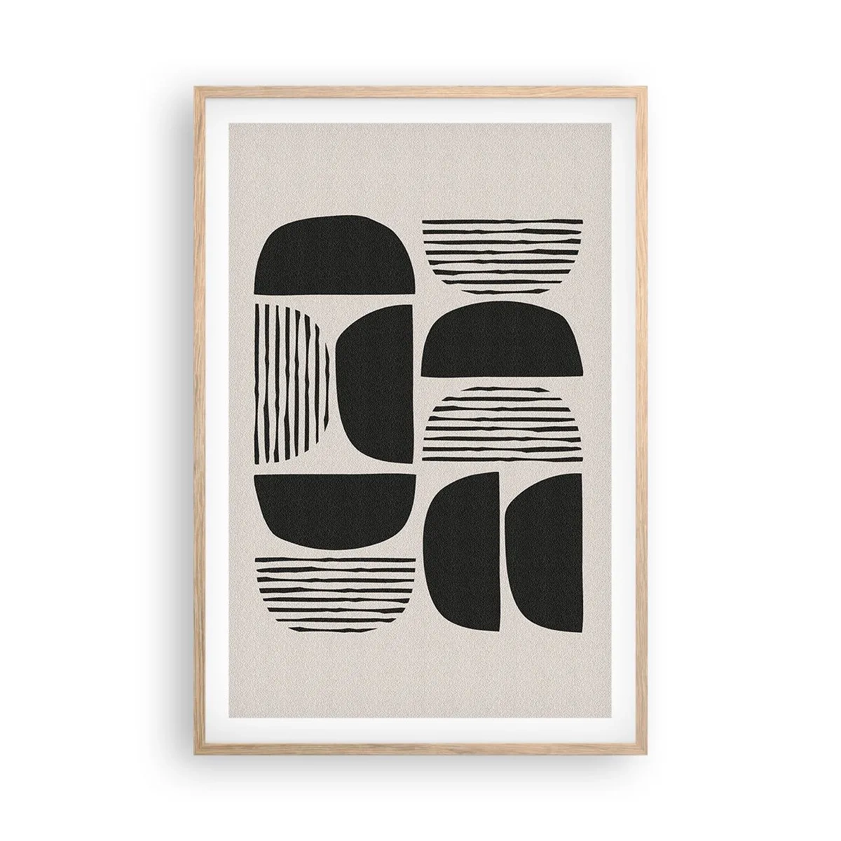 Poster în ramă de stejar deschis - Jumătăți necomplete - 61x91 cm