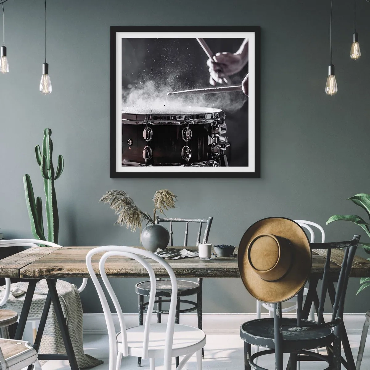 Poster în ramă neagră - Pulsul muzicii - 50x50 cm