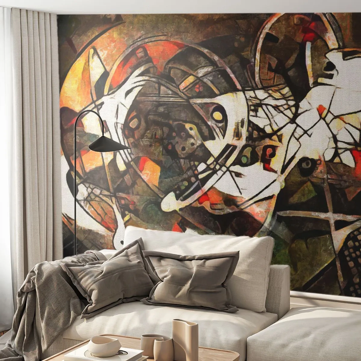 Tapet Autoadeziv Deluxe Sticker - Auziți mișcarea? - Abstracția, Cubism, Bucată - 250x175 cm