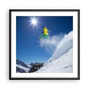 Poster în ramă neagră - Dansând cu munții - 50x50 cm